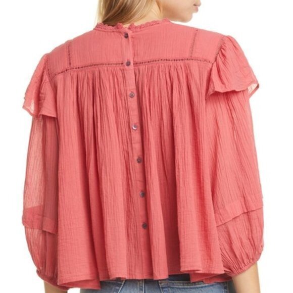 NEW Free People Laura Eyelet Lace Blouse XS - Picture 2 of 5